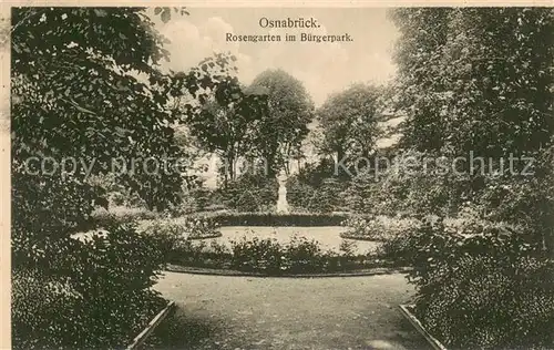 AK / Ansichtskarte Osnabrueck Rosengarten im Buergerpark Osnabrueck