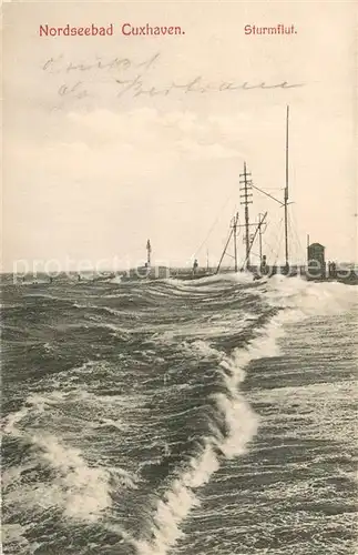 AK / Ansichtskarte Cuxhaven_Nordseebad Sturmflut Cuxhaven_Nordseebad