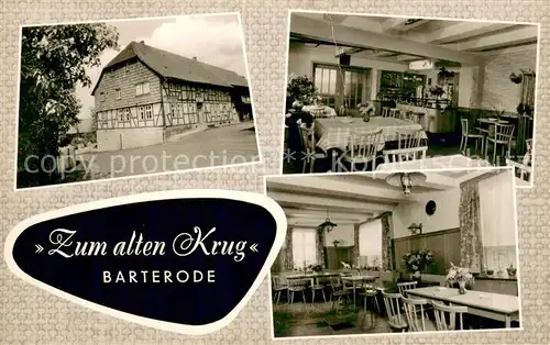 AK / Ansichtskarte Barterode Gasthaus Zum alten Krug Gastraeume Barterode