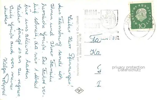 AK / Ansichtskarte Flensburg_DE Foerdebruecke ZOB Ochseninseln Nordertor Schloss Gluecksburg Suedermarkt Grenze Solitude 