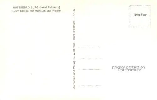 AK / Ansichtskarte Burg__Fehmarn Breite Strasse mit Museum und Kirche 