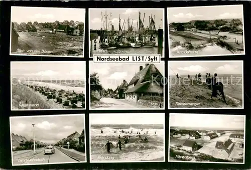 AK / Ansichtskarte List_Sylt Duenenblick Hafen Am Bahnhof Weststrand Suederhoern Makrelenangler Landwehrdeich Brandung Moevenberg List_Sylt