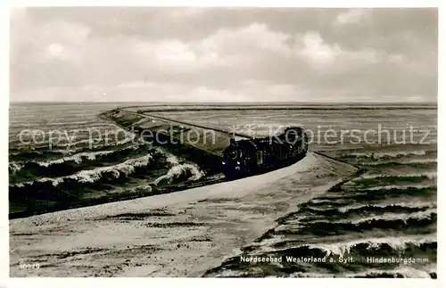 AK / Ansichtskarte Westerland_Sylt Hindenburgdamm Westerland_Sylt