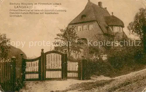 AK / Ansichtskarte Gleschendorf_Scharbeutz Siedlung Klingberg im Fuerstentum Luebeck Landhaus Siedlung Gleschendorf_Scharbeutz