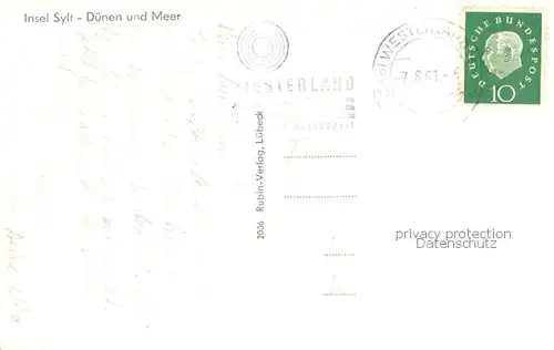 AK / Ansichtskarte Insel_Sylt Duenen und Meer Insel_Sylt