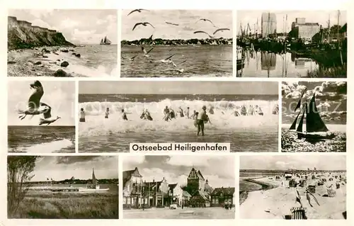 AK / Ansichtskarte Heiligenhafen_Ostseebad Steilkueste Fischereihafen Brandung Ortspartie Strand Heiligenhafen_Ostseebad