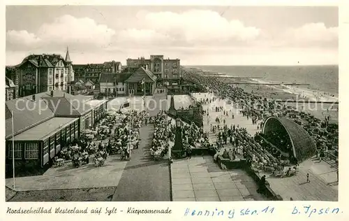 AK / Ansichtskarte Westerland_Sylt Kurpromenade  Westerland_Sylt