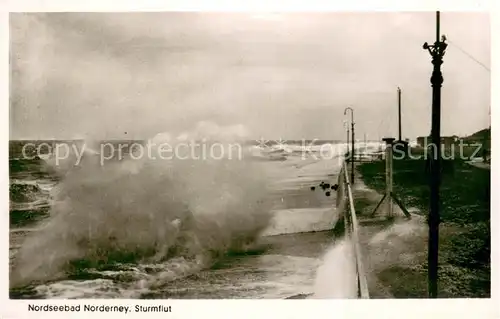 AK / Ansichtskarte Norderney_Nordseebad Sturmflut Norderney_Nordseebad