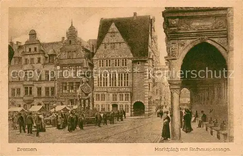 AK / Ansichtskarte Bremen Marktplatz mit Rathauspassage Bremen