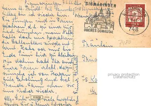 AK / Ansichtskarte Sigmaringen Partie an der Donau Blick zur Kirche und Schloss Sigmaringen