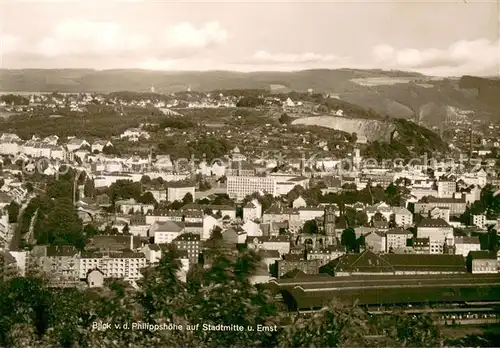 AK / Ansichtskarte Kassel Blick von der Philippshoehe auf Stadtmitte und Emst Kassel