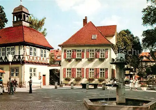 AK / Ansichtskarte Bad_Sooden Allendorf Pfennigstube mit Salzamt Brunnen Bad_Sooden Allendorf