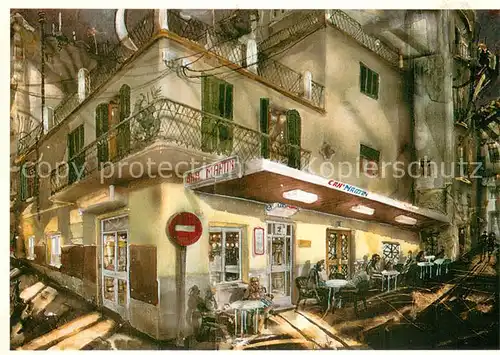 AK / Ansichtskarte Mallorca_ES Kuenstlerkarte Claudio Capellini Motiv Nr. 3 aus 5er Serie "Los Bares de Mallorca! 