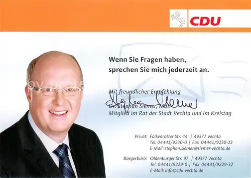 AK / Ansichtskarte Vechta Stephan Siemer Vechta