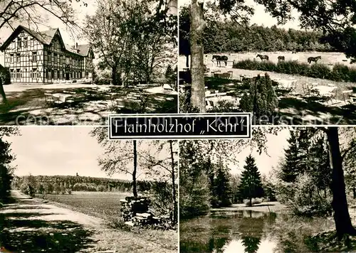 AK / Ansichtskarte Goettingen_Niedersachsen Gaststaette Hotel Hainholzhof Kehr Panorama Pferdekoppel Weiher Goettingen Niedersachsen