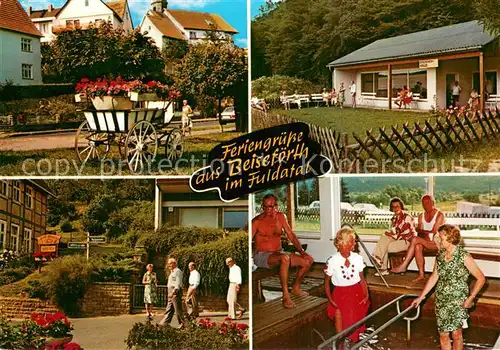 AK / Ansichtskarte Beisefoerth Ferienparadies im Fuldatal Gaststaette Garten Wassertretanlage Beisefoerth