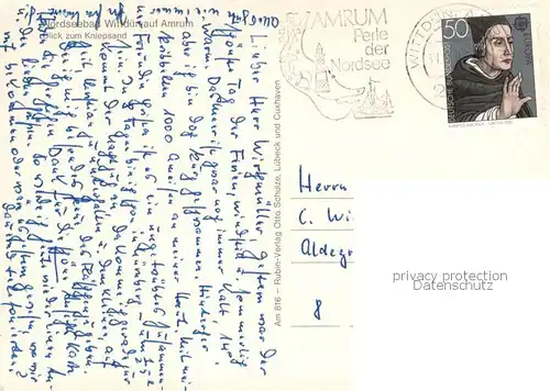 AK / Ansichtskarte Wittduen_Amrum Blick zum Kniepsand Wittduen Amrum