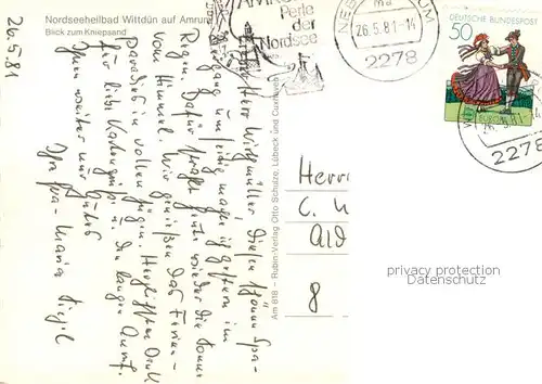 AK / Ansichtskarte Wittduen_Amrum Blick zum Kniepsand Wittduen Amrum