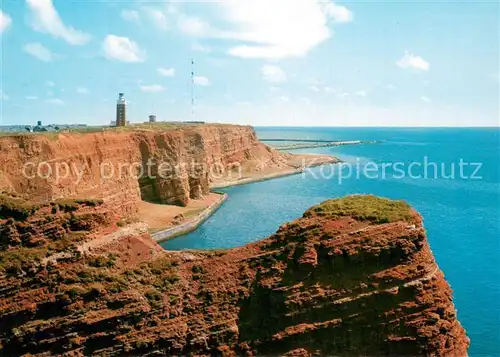 AK / Ansichtskarte Helgoland Westkueste mit Leuchtturm Fliegeraufnahme Helgoland