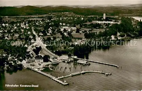 AK / Ansichtskarte Staad_Konstanz Fliegeraufnahme Faehrhafen Staad_Konstanz