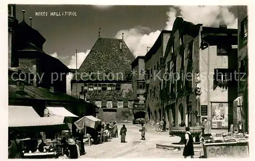 AK / Ansichtskarte Hall_Tirol Teilansicht Gasse hist. Haus Hall_Tirol
