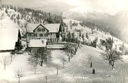 AK / Ansichtskarte Bludenz_Vorarlberg Gasthof Schillerkopf Aussenansicht Winter Schnee Bludenz Vorarlberg