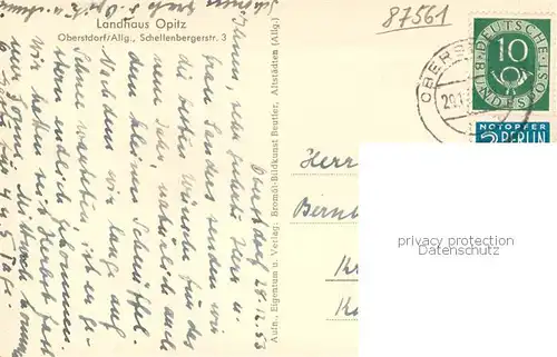 AK / Ansichtskarte Oberstdorf Gesamtansicht Ferne m. LAndhaus Opitz Aussenansicht Oberstdorf