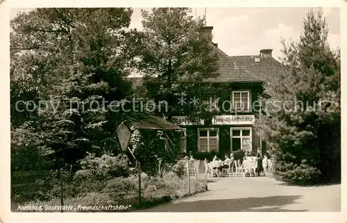 AK / Ansichtskarte Karlsbad_Karlsruhe Gaststaette Freundschaftshoehe Aussenansicht m. Terrasse Karlsbad_Karlsruhe
