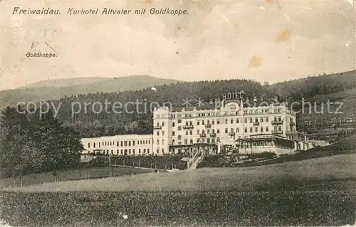 AK / Ansichtskarte Freiwaldau_Jesenik_CZ Kurhotel Altvater m. Goldkoppe 