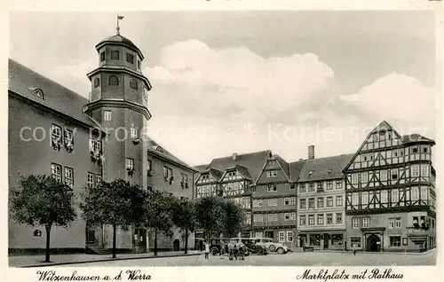 AK / Ansichtskarte Witzenhausen Marktplatz m. Rathaus Fachwerkhaus Witzenhausen