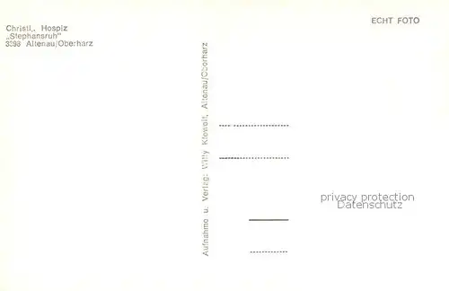 AK / Ansichtskarte Altenau_Harz Christl. Hospiz Stephansruh Aussenansicht Altenau Harz