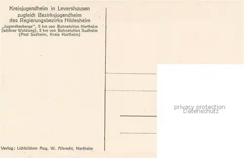 AK / Ansichtskarte Northeim Kreisjugendheim in Levershausen Aussenansicht Northeim