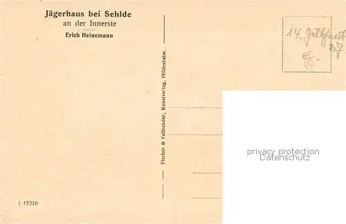 AK / Ansichtskarte Sehlde_Leine_Hildesheim Jaegerhaus Aussenansicht 