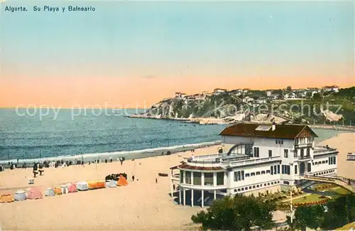 AK / Ansichtskarte Algorta_ES Su Playa y Balneario 