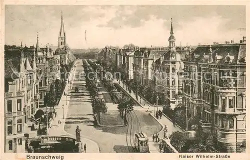 AK / Ansichtskarte Braunschweig Kaiser Wilhelm Strasse m. Strassenbahn Braunschweig