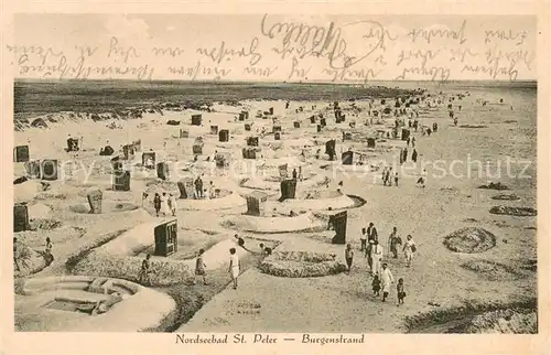 AK / Ansichtskarte St_Peter_ Ording_Nordseebad Burgenstrand 