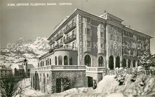 AK / Ansichtskarte Cortina_d_Ampezzo Grande Albergo Savoia Winter Cortina_d_Ampezzo