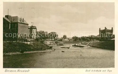 AK / Ansichtskarte Neustadt_Bremen Seefahrtschule m. Pipe Neustadt_Bremen