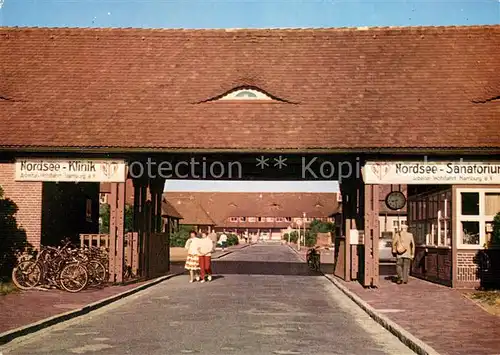 AK / Ansichtskarte Westerland_Sylt Nordseesanatorium der AWO Hamburg Eingang und Kurhaus Westerland_Sylt