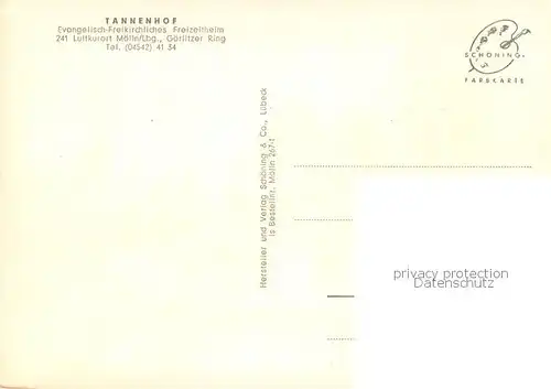 AK / Ansichtskarte Moelln__Lauenburg Tannenhof Ev Freikirchliches Freizeitheim 