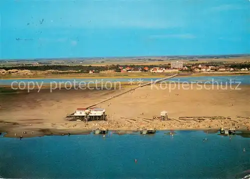 AK / Ansichtskarte St Peter Ording Strandleben bei der Arche Noah Fliegeraufnahme 