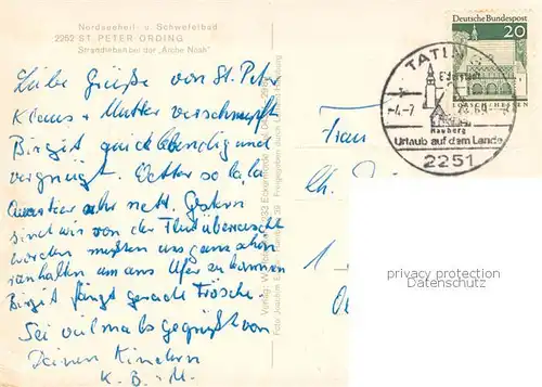 AK / Ansichtskarte St Peter Ording Strandleben bei der Arche Noah Fliegeraufnahme 