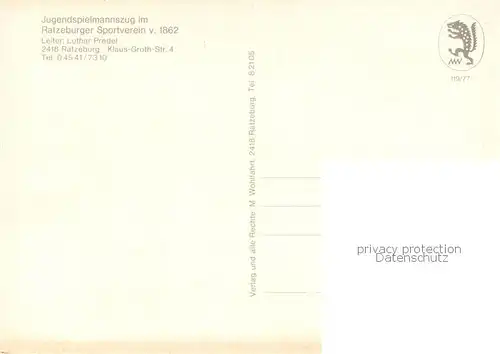 AK / Ansichtskarte Ratzeburg Jugendspielmannszug im Ratzeburger Sportverein Ratzeburg