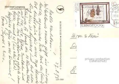 AK / Ansichtskarte Langeoog_Nordseebad Lale Andersen Haus Langeoog_Nordseebad