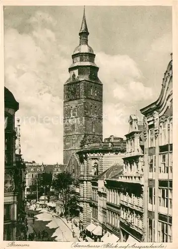 AK / Ansichtskarte Bremen Obernstrasse mit Ansgarikirche Bremen
