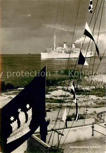 AK / Ansichtskarte Schulau_Wedel Schiffsbegruessung in Schulau Schulau_Wedel