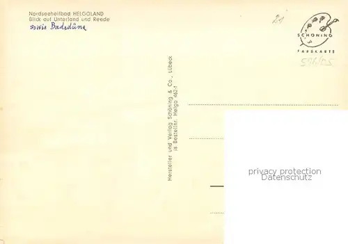 AK / Ansichtskarte Helgoland Blick auf Unterland und Reede und Badeduene Helgoland