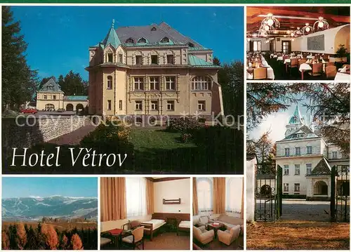 AK / Ansichtskarte Jizerou Hotel Vetrov Speisesaal Panorama Zimmer Eingangstor Jizerou