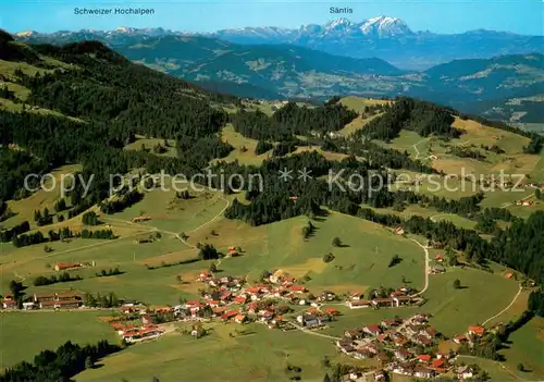 AK / Ansichtskarte Steibis mit Blick zu Saentis und Schweizer Hochalpen Steibis