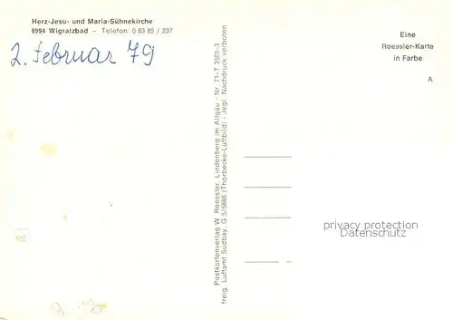 AK / Ansichtskarte Wigratzbad Herz Jesu und Maria Suehnekirche Wigratzbad